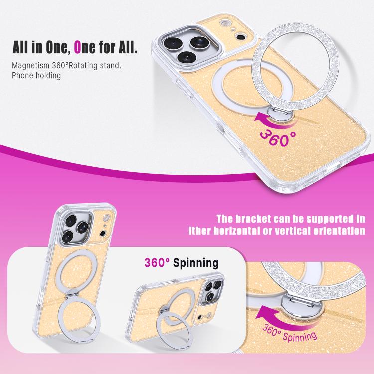 Capa de telemóvel com suporte magnético e glitter estrelado, para iPhone 17 Pro Max, para iPhone 17 Pro, para iPhone 17