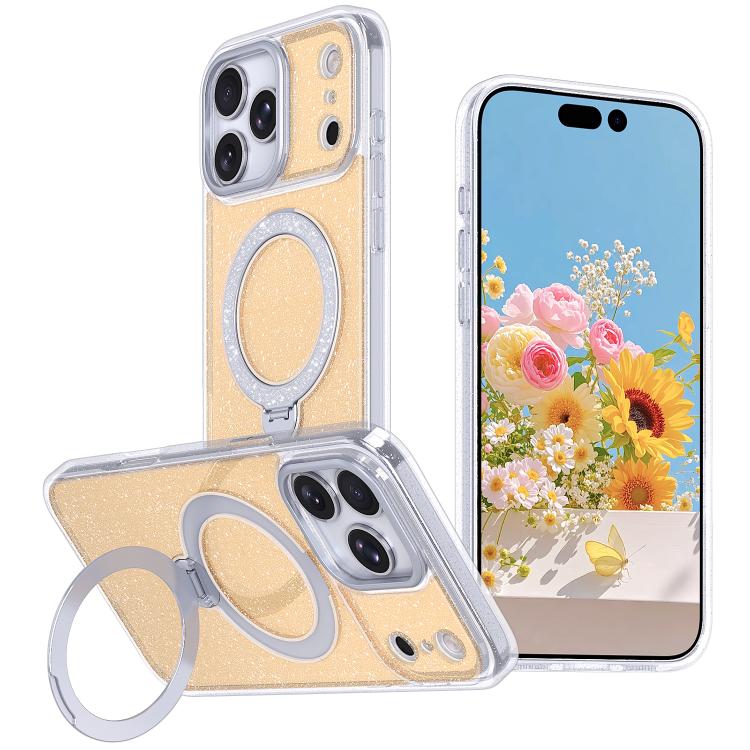 Capa de telemóvel com suporte magnético e glitter estrelado, para iPhone 17 Pro Max, para iPhone 17 Pro, para iPhone 17