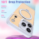 Starry Glitter Magnetic Holder Phone Case, For iPhone 18 Pro / 17 Pro, For iPhone 18 Pro Max / 17 Pro Max, For iPhone 17