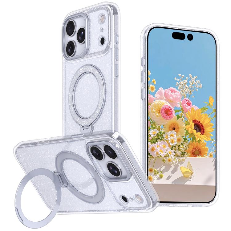 Capa de telemóvel com suporte magnético e glitter estrelado, para iPhone 17 Pro Max, para iPhone 17 Pro, para iPhone 17