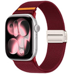 Correia de relógio de nylon com fivela magnética dupla e costura simples, para Apple Watch 49mm / 46mm / 45mm / 44mm, para Apple Watch 42mm / 41mm / 40mm / 38mm