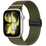 Correia de relógio de nylon com fivela magnética dupla e costura simples, para Apple Watch 49mm / 46mm / 45mm / 44mm, para Apple Watch 42mm / 41mm / 40mm / 38mm