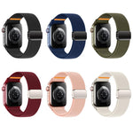 Correia de relógio de nylon com fivela magnética dupla e costura simples, para Apple Watch 49mm / 46mm / 45mm / 44mm, para Apple Watch 42mm / 41mm / 40mm / 38mm
