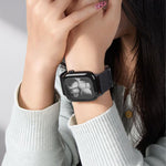 Correia de relógio de nylon com fivela magnética dupla e costura simples, para Apple Watch 49mm / 46mm / 45mm / 44mm, para Apple Watch 42mm / 41mm / 40mm / 38mm