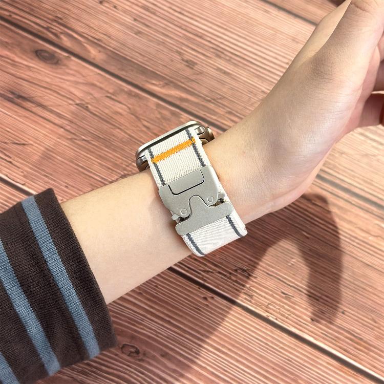 Correia de relógio de nylon trançado com fivela refletora, para Apple Watch 49mm / 46mm / 45mm / 44mm, para Apple Watch 42mm / 41mm / 40mm / 38mm