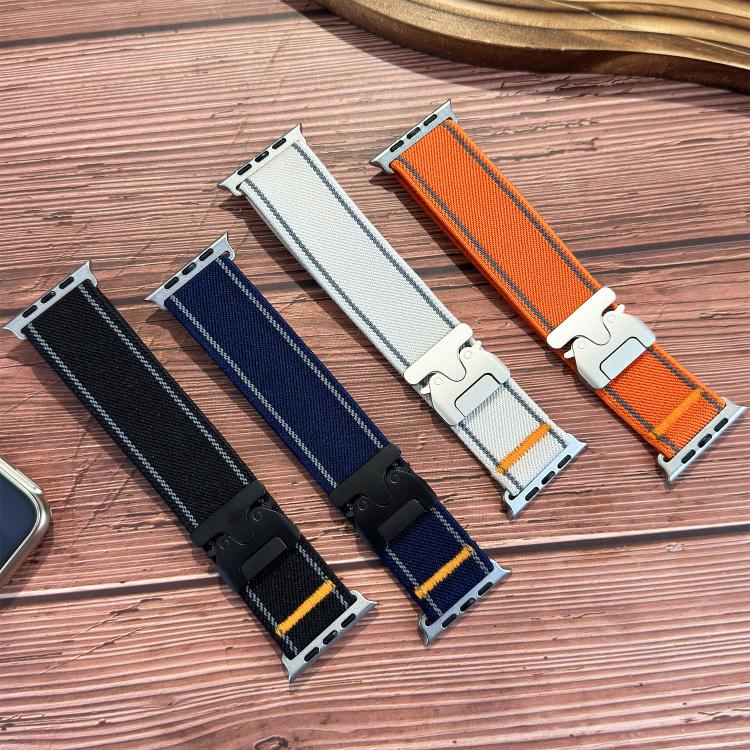 Correia de relógio de nylon trançado com fivela refletora, para Apple Watch 49mm / 46mm / 45mm / 44mm, para Apple Watch 42mm / 41mm / 40mm / 38mm