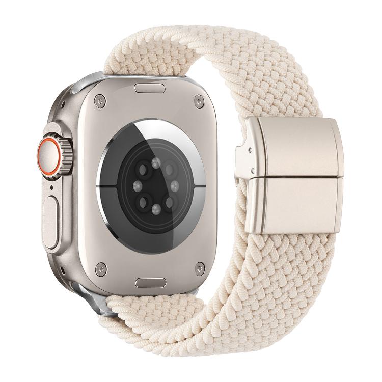 Correia de relógio de nylon trançado com fecho magnético de fivela metálica, para Apple Watch 49mm / 46mm / 45mm / 44mm, para Apple Watch 42mm / 41mm / 40mm / 38mm