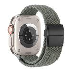 Correia de relógio de nylon trançado com fecho magnético de fivela metálica, para Apple Watch 49mm / 46mm / 45mm / 44mm, para Apple Watch 42mm / 41mm / 40mm / 38mm