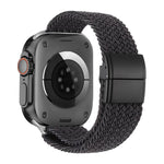 Correia de relógio de nylon trançado com fecho magnético de fivela metálica, para Apple Watch 49mm / 46mm / 45mm / 44mm, para Apple Watch 42mm / 41mm / 40mm / 38mm