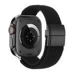 Correia de relógio de nylon trançado com fecho magnético de fivela metálica, para Apple Watch 49mm / 46mm / 45mm / 44mm, para Apple Watch 42mm / 41mm / 40mm / 38mm