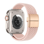 Correia de relógio de nylon trançado com fecho magnético de fivela metálica, para Apple Watch 49mm / 46mm / 45mm / 44mm, para Apple Watch 42mm / 41mm / 40mm / 38mm