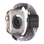 Correia de relógio de nylon trançado com fecho magnético de fivela metálica, para Apple Watch 49mm / 46mm / 45mm / 44mm, para Apple Watch 42mm / 41mm / 40mm / 38mm