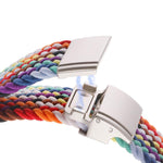 Correia de relógio de nylon trançado com fecho magnético de fivela metálica, para Apple Watch 49mm / 46mm / 45mm / 44mm, para Apple Watch 42mm / 41mm / 40mm / 38mm
