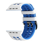 Correia de relógio de silicone com textura de pneu bicolor e dois furos, para Apple Watch 49mm / 46mm / 45mm / 44mm