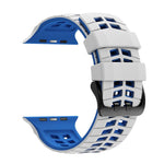 Correia de relógio de silicone com textura de pneu bicolor e dois furos, para Apple Watch 49mm / 46mm / 45mm / 44mm