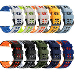 Correia de relógio de silicone com textura de pneu bicolor e dois furos, para Apple Watch 49mm / 46mm / 45mm / 44mm