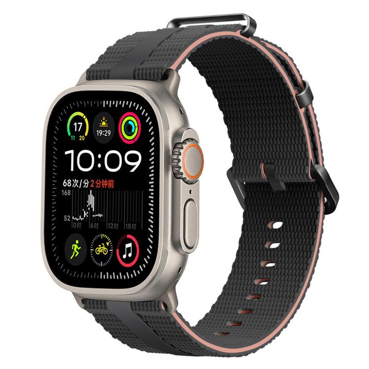 Pulseira de Relógio em Silicone com Padrão de Linhas, Para Apple Watch 46mm / 49mm / 45mm / 44mm, Para Apple Watch 42mm / 41mm / 40mm / 38mm