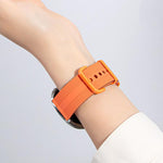 Pulseira de Relógio em Silicone com Padrão de Linhas, Para Apple Watch 46mm / 49mm / 45mm / 44mm, Para Apple Watch 42mm / 41mm / 40mm / 38mm