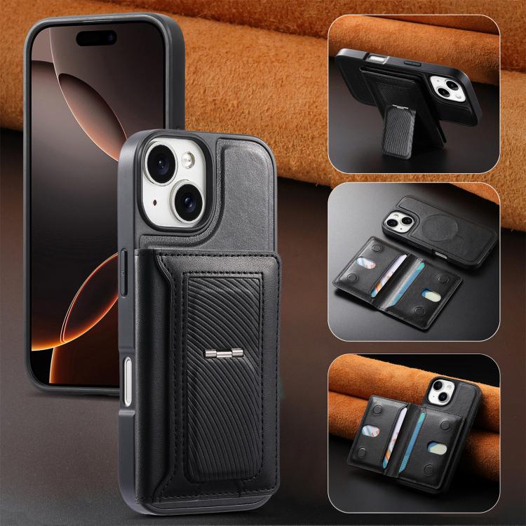 CaseNeo Carteira Dobrável com Dobradiça Retro e Íman, Capa Magnética para Telemóvel, Para iPhone 15, Para iPhone 14, Para iPhone 14 Pro, Para iPhone 14 Pro Max, Para iPhone 13 Pro Max, Para iPhone 13 Pro, Para iPhone 13