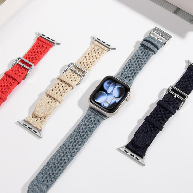 Pulseira de Relógio Tricotada com Padrão Vazado, Para Apple Watch 46mm / 49mm / 45mm / 44mm, Para Apple Watch 42mm / 41mm / 40mm / 38mm