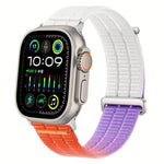 Pulseira de Relógio com Loop Respirável em Nylon com Duplo Elo e Cabeça Metálica, Para Apple Watch 46mm / 49mm / 45mm / 44mm, Para Apple Watch 42mm / 41mm / 40mm / 38mm