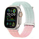 Pulseira de Relógio com Loop Respirável em Nylon com Duplo Elo e Cabeça Metálica, Para Apple Watch 46mm / 49mm / 45mm / 44mm, Para Apple Watch 42mm / 41mm / 40mm / 38mm
