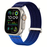Pulseira de Relógio com Loop Respirável em Nylon com Duplo Elo e Cabeça Metálica, Para Apple Watch 46mm / 49mm / 45mm / 44mm, Para Apple Watch 42mm / 41mm / 40mm / 38mm