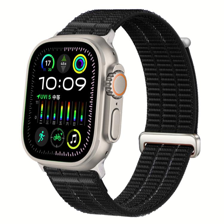 Pulseira de Relógio com Loop Respirável em Nylon com Duplo Elo e Cabeça Metálica, Para Apple Watch 46mm / 49mm / 45mm / 44mm, Para Apple Watch 42mm / 41mm / 40mm / 38mm