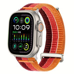 Pulseira de Relógio com Loop Respirável em Nylon com Duplo Elo e Cabeça Metálica, Para Apple Watch 46mm / 49mm / 45mm / 44mm, Para Apple Watch 42mm / 41mm / 40mm / 38mm