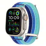 Pulseira de Relógio com Loop Respirável em Nylon com Duplo Elo e Cabeça Metálica, Para Apple Watch 46mm / 49mm / 45mm / 44mm, Para Apple Watch 42mm / 41mm / 40mm / 38mm