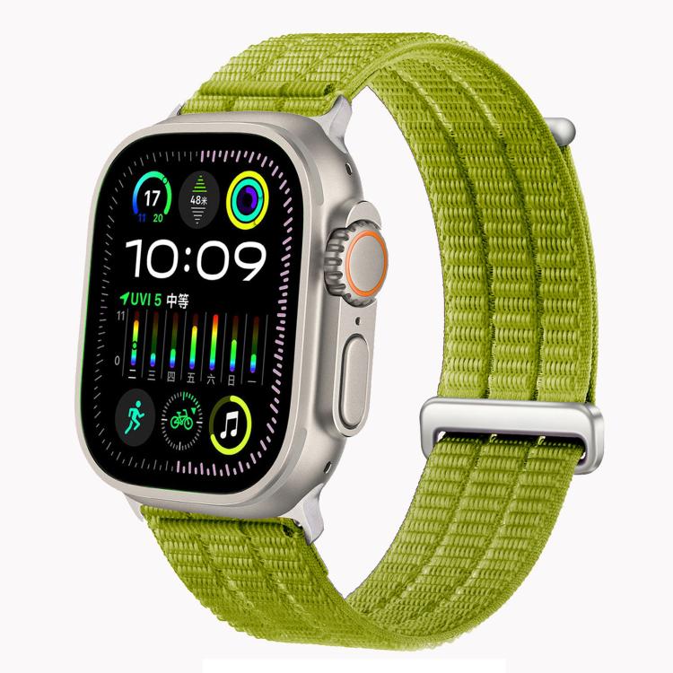 Pulseira de Relógio com Loop Respirável em Nylon com Duplo Elo e Cabeça Metálica, Para Apple Watch 46mm / 49mm / 45mm / 44mm, Para Apple Watch 42mm / 41mm / 40mm / 38mm