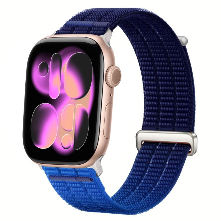 Pulseira de Relógio com Loop Respirável em Nylon com Duplo Elo e Cabeça Metálica, Para Apple Watch 46mm / 49mm / 45mm / 44mm, Para Apple Watch 42mm / 41mm / 40mm / 38mm