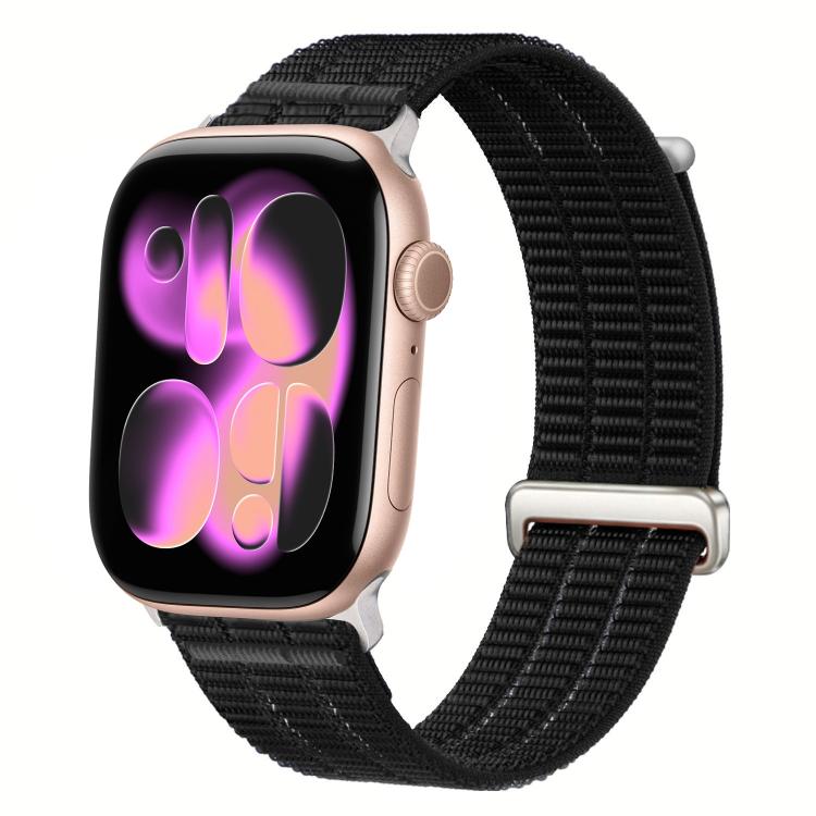 Pulseira de Relógio com Loop Respirável em Nylon com Duplo Elo e Cabeça Metálica, Para Apple Watch 46mm / 49mm / 45mm / 44mm, Para Apple Watch 42mm / 41mm / 40mm / 38mm