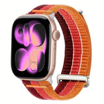 Pulseira de Relógio com Loop Respirável em Nylon com Duplo Elo e Cabeça Metálica, Para Apple Watch 46mm / 49mm / 45mm / 44mm, Para Apple Watch 42mm / 41mm / 40mm / 38mm