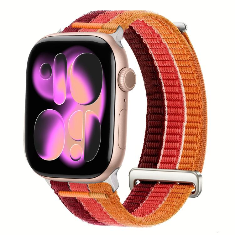 Pulseira de Relógio com Loop Respirável em Nylon com Duplo Elo e Cabeça Metálica, Para Apple Watch 46mm / 49mm / 45mm / 44mm, Para Apple Watch 42mm / 41mm / 40mm / 38mm