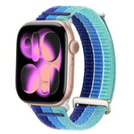 Pulseira de Relógio com Loop Respirável em Nylon com Duplo Elo e Cabeça Metálica, Para Apple Watch 46mm / 49mm / 45mm / 44mm, Para Apple Watch 42mm / 41mm / 40mm / 38mm