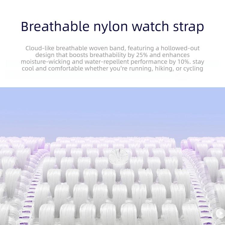 Pulseira de Relógio com Loop Respirável em Nylon com Duplo Elo e Cabeça Metálica, Para Apple Watch 46mm / 49mm / 45mm / 44mm, Para Apple Watch 42mm / 41mm / 40mm / 38mm