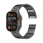 Pulseira de liga de titânio com três contas e fecho magnético para Apple Watch 46mm / 49mm / 45mm / 44mm, para Apple Watch 42mm / 41mm / 40mm / 38mm