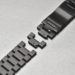 Pulseira de liga de titânio com três contas e fecho magnético para Apple Watch 46mm / 49mm / 45mm / 44mm, para Apple Watch 42mm / 41mm / 40mm / 38mm