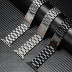 Pulseira de liga de titânio com três contas e fecho magnético para Apple Watch 46mm / 49mm / 45mm / 44mm, para Apple Watch 42mm / 41mm / 40mm / 38mm