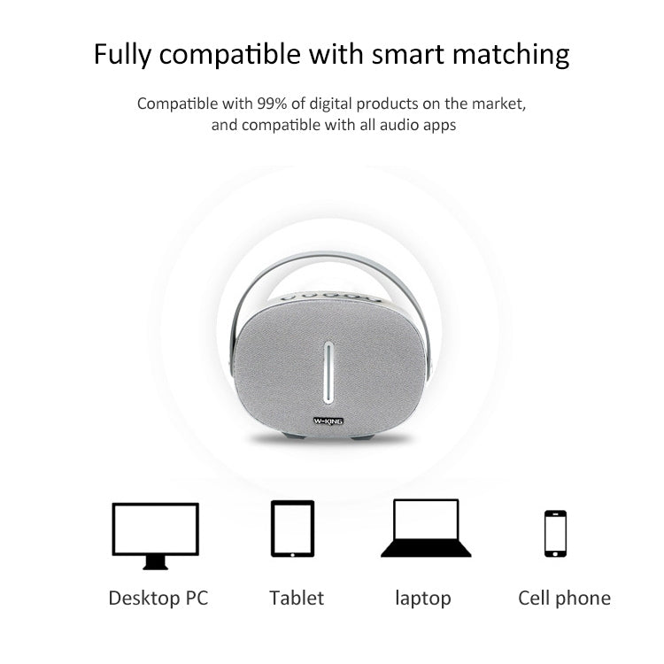 Coluna W-KING T8 HIFI 30W de alta potência portátil Bluetooth sem fios com rádio FM para coluna Bluetooth móvel