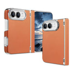 Retro Solid Color Leather-textured Dual-Hinge Magnetic Phone Case, For iPhone Duo
