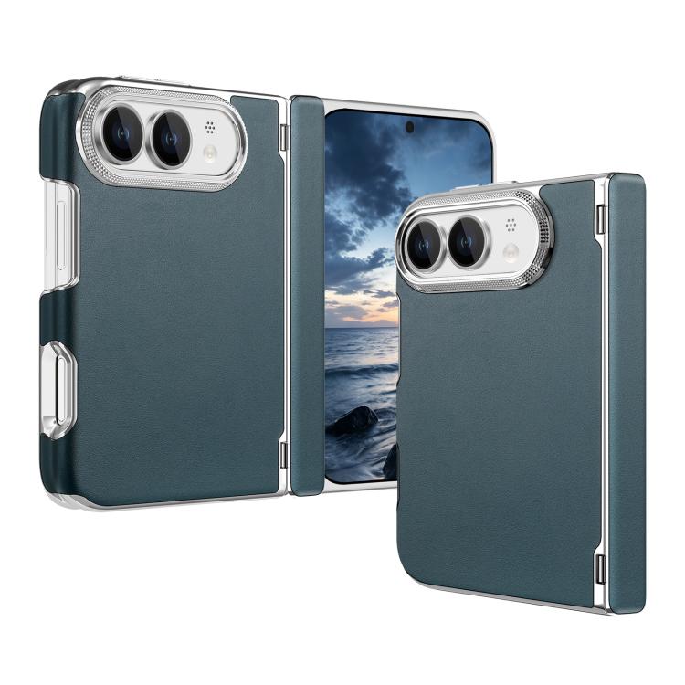 Retro Solid Color Leather-textured Dual-Hinge Magnetic Phone Case, For iPhone Duo