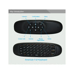 Teclado Mini Sem Fios C120 2.4G com Rato Remoto e 3 Giroscópios & 3 Sensores de Gravidade para PC / HTPC / IPTV / Smart TV e Android TV Box etc