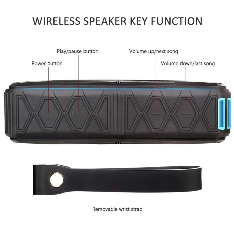 Coluna Bluetooth Portátil Super Bass Estéreo Sem Fios, Suporta IP66 à Prova de Água, Carregamento de Emergência, Mãos Livres, TF