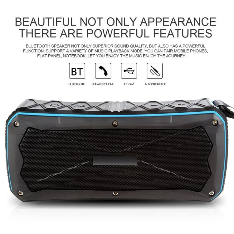 Coluna Bluetooth Portátil Super Bass Estéreo Sem Fios, Suporta IP66 à Prova de Água, Carregamento de Emergência, Mãos Livres, TF