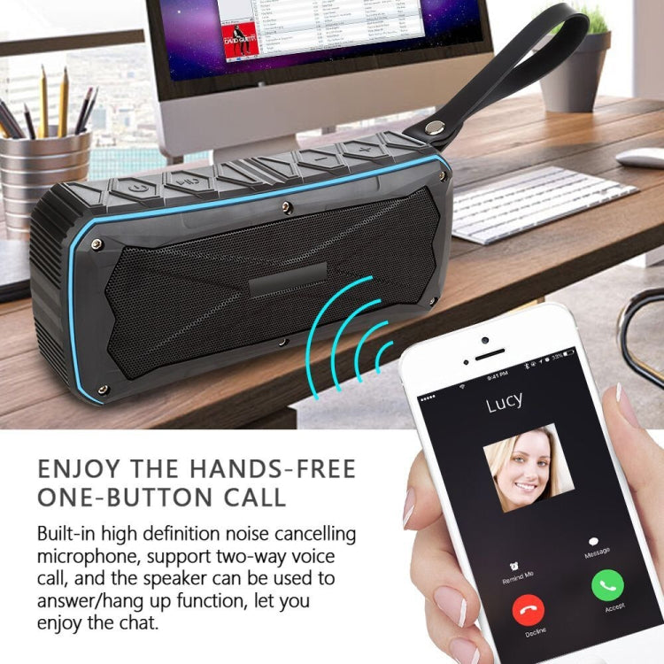 Coluna Bluetooth Portátil Super Bass Estéreo Sem Fios, Suporta IP66 à Prova de Água, Carregamento de Emergência, Mãos Livres, TF