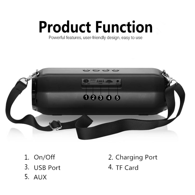 Coluna Estéreo Portátil Sem Fios Bluetooth LZ33 com LED, Coluna de Telefone para Computador com TF FM