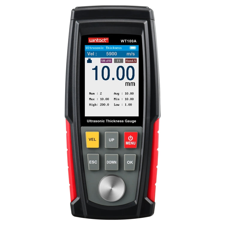 Medidor Digital Ultrassónico de Espessura WT100A, Testador de Espessura de Metal com Carregamento USB, Alta Precisão, WT100A