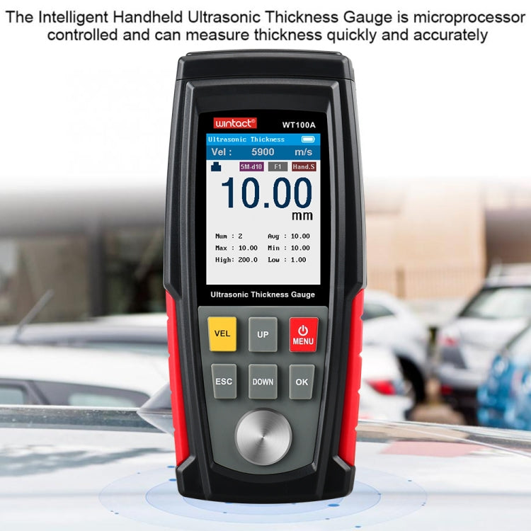 Medidor Digital Ultrassónico de Espessura WT100A, Testador de Espessura de Metal com Carregamento USB, Alta Precisão, WT100A